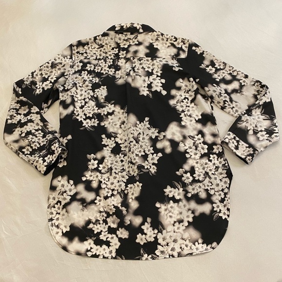 CALVIN KLEIN Women’s Button Down Floral Blouse, L - Picture 3 of 8